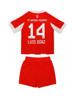Billige Bayern Munich Luis Diaz #14 Hjemmedraktsett Barn 2025-26 Kortermet (+ Korte bukser)